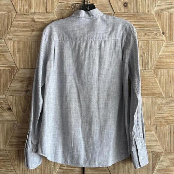 J. Crew Women's Gray Long Sleeve Button-Up Shirt Size 8 - Picture 3 of 4